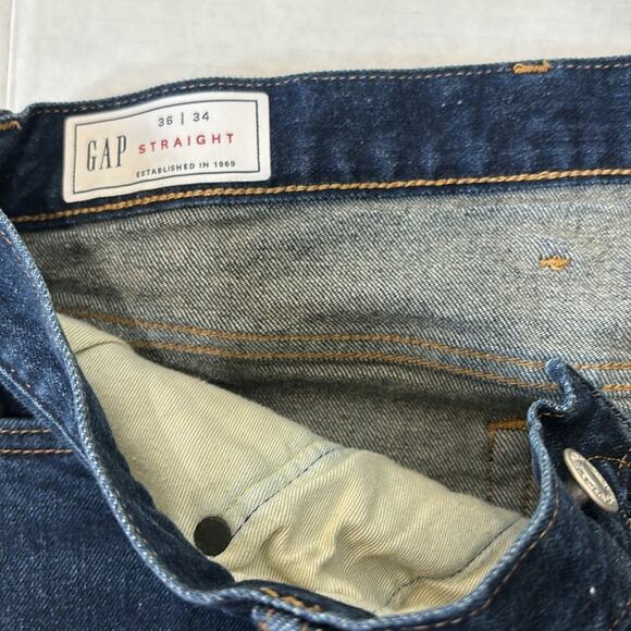 Gap Straight Gapflex Dark Denim Jeans Men’s Size 36x34 - Picture 12 of 14
